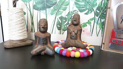 2 Vintage African/Tribal/Egyptian ceramic, terracotta Sex Whistles, Art, rare, m