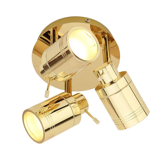 Litecraft Hugo Spotlight Plate Bathroom IP44 Rated Fitting - Satin Brass