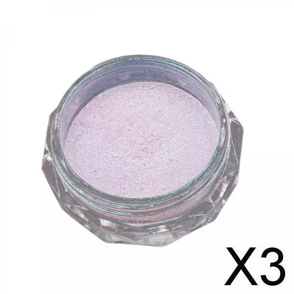 3X Chrome Nail Powder Iridescent Perlglanz Spiegeleffekt Für Profis Light