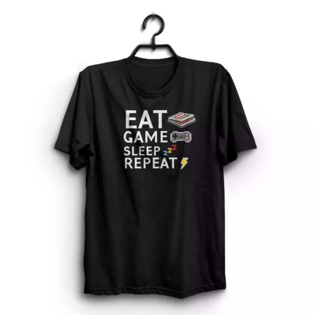 EAT GAME SLEEP REPEAT Gioco Uomo Divertente T-shirt novità t-shirt abbigliamento maglietta regalo