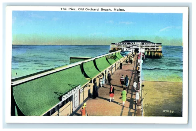 c1920s The Pier, Old Orchard Beach, Maine ME Unposted Vintage Postcard