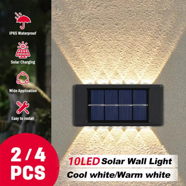 Super Bright Solar Powered LED Door Fence Wall Lights Outdoor Garden Yard Lamp