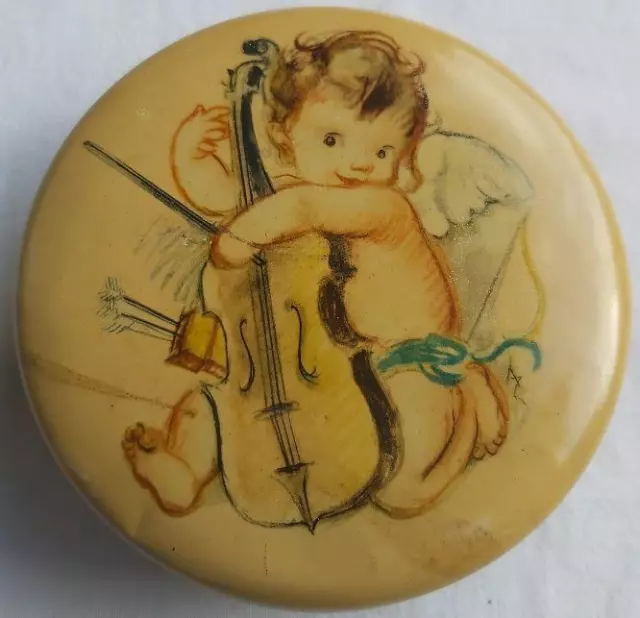 Scatola Latta Tin Box Dufour Caramelle "Bimbo Angelo con Violino" Vintage R..