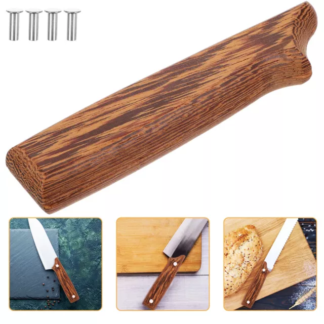 2 piezas asas de madera cortador de cocina mango cuchillo de cocina reparación piezas de repuesto