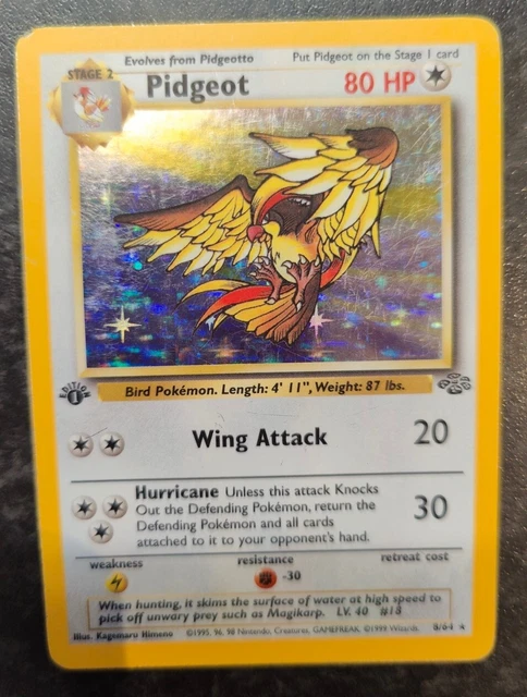 Pidgeot 8/64 1st Edition Holo Rare Fossil Set Pokemon Card WOTC TCG 1999