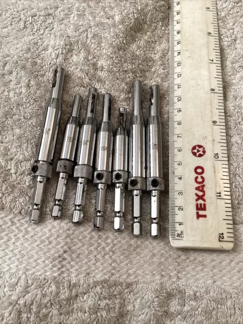 7 Pce Hex Self Centering  Hinge Drill Bit Set 5/64”—1/4” Size