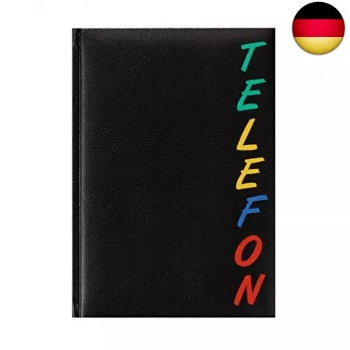 Herlitz 22376 Adressbuch A5 Rainbow, wattierter Einband, schwarz, mit