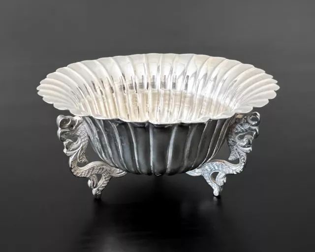 135g Vtg Sanborns Mexico Footed Dragon Sterling Silver Nut Candy Bowl Dish 4.3"