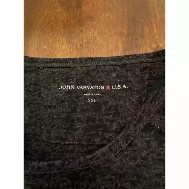 John Varvatos Star USA Men's Black Burnout Casual Crewneck Tee Size XXL 3