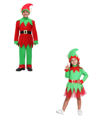 Guirca COSTUME CARNEVALE ELFA ADULTA VESTITO GUIRCA ELFO AIUTANTE BABBO NATALE DONNA 