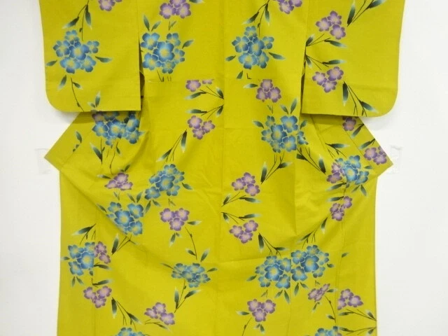 11104# Japanese Kimono / Antique Yukata / Flower