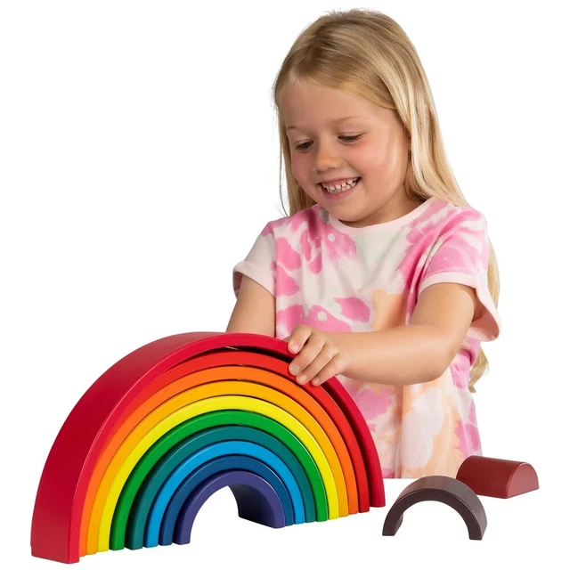 thumbnail image 2 of Wooden Rainbow Building Boards, 5 Sets Of 11 DIY Rainbow Slats For Open-Ended Play And Skill-Building, By Woodpeckers 2 of 13