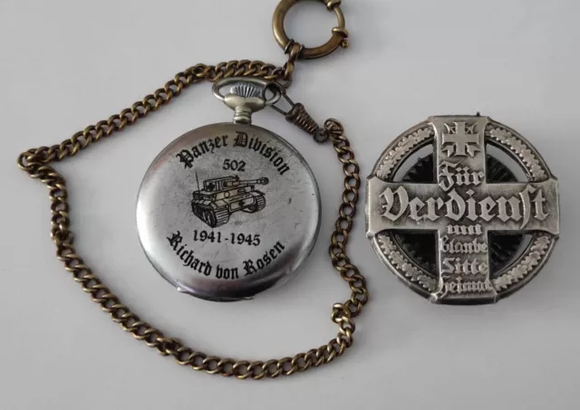 WW2 German Panzer Division 502 Tiger Heavy Tank Battalion 1941-45 Pocket watch.