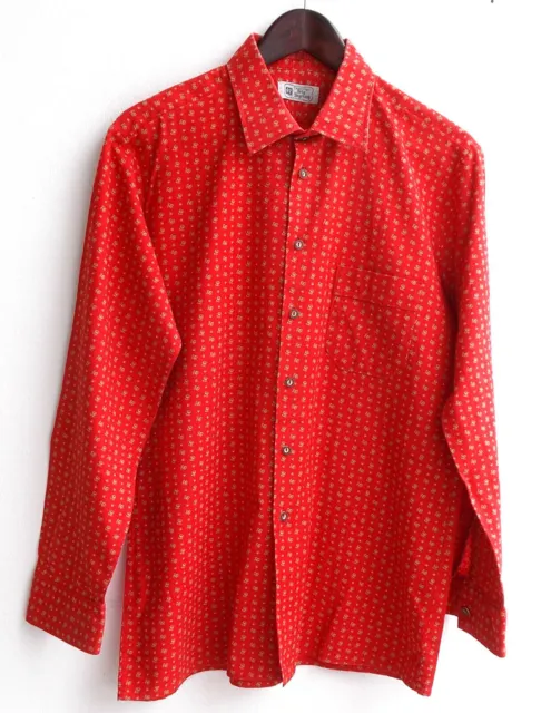 Camicia tradizionale uomo rossa fantasia taglia 39/40 v. gg costumi tradizionali