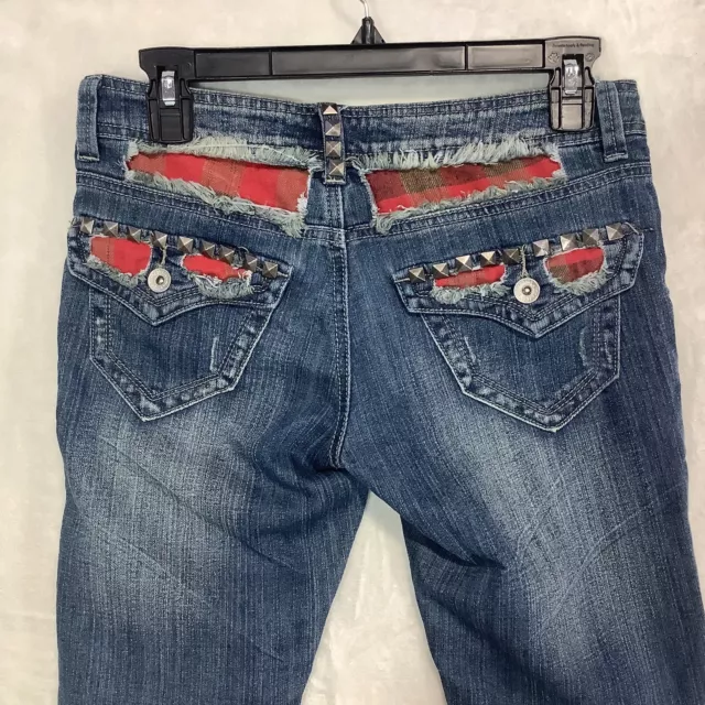 Vintage Imperial Star Jeans size 3 Retro Streetwear 90s Y2K Skate Grunge patches