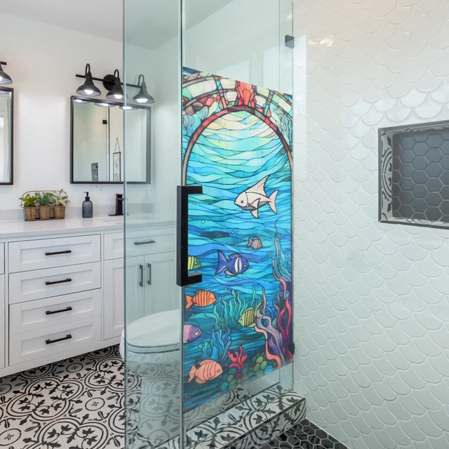 Door Film Privacy Glass Front Wall Sticker Static Electricity