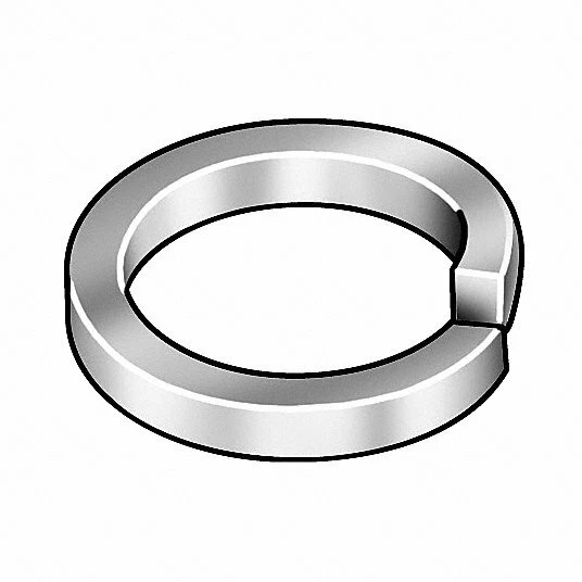 #8 High Collar Split Lock Washer Zinc Plated Steel, 100 PK