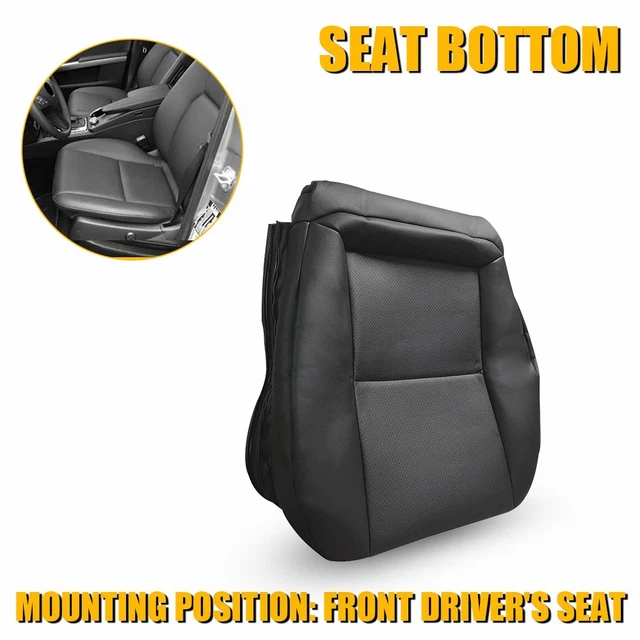 thumbnail image 2 of Soillar Driver Bottom Seat Cover For 2008-2014 Mercedes Benz C250, C300, C350 - Black Microfiber Leather (OE Spec) 2 of 5