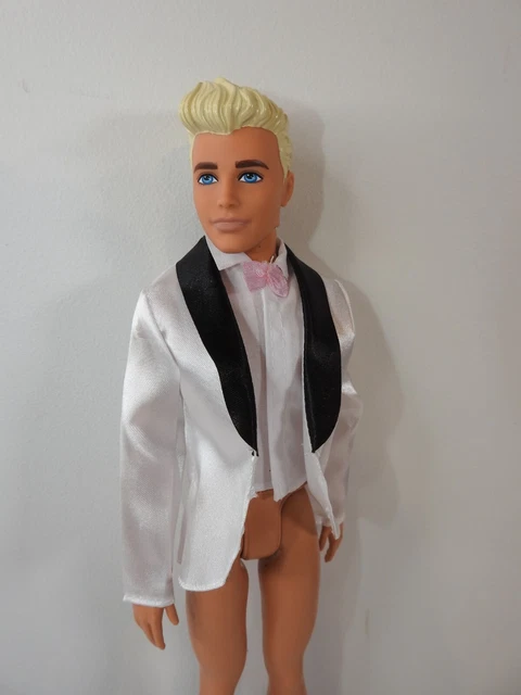Brand New  Mattel Barbie Doll Clothes #Bf023 White Tuxedo Shirt & Jacket For Ken