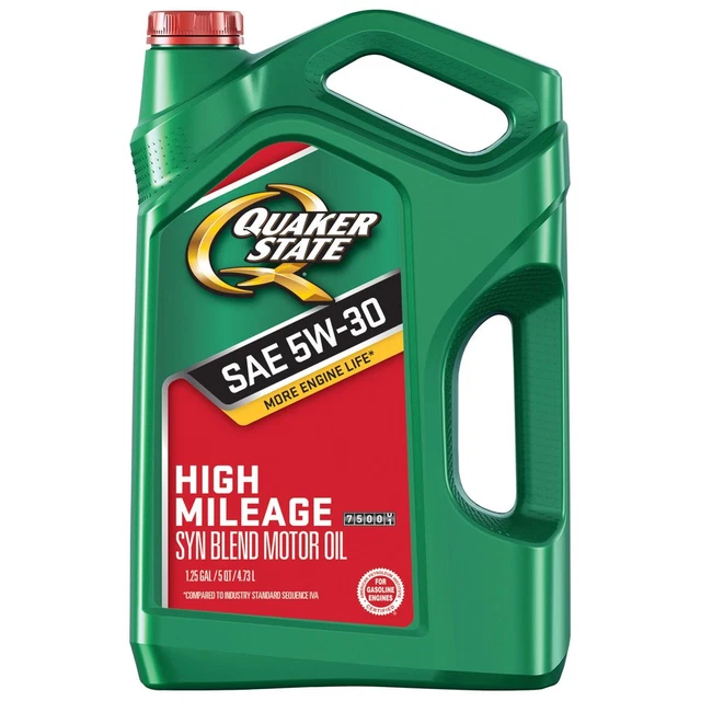Quaker State High Mileage 5W-30 Synthetic Blend Motor Oil for Vehicles over 75K
