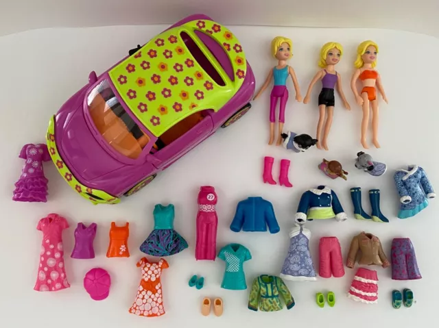 POLLY POCKET Car, 3 Girls, 3 Animals and accessories