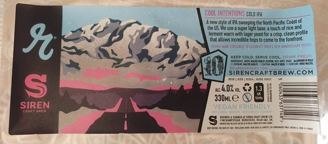 Craft Can Beer Wrap -  Cool Intentions - Siren Brewery - UK