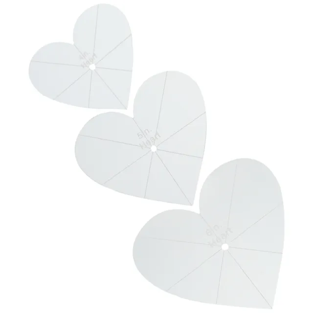 Kits de reglas de costura de acrílico 3 piezas herramientas de acolchado en forma de corazón