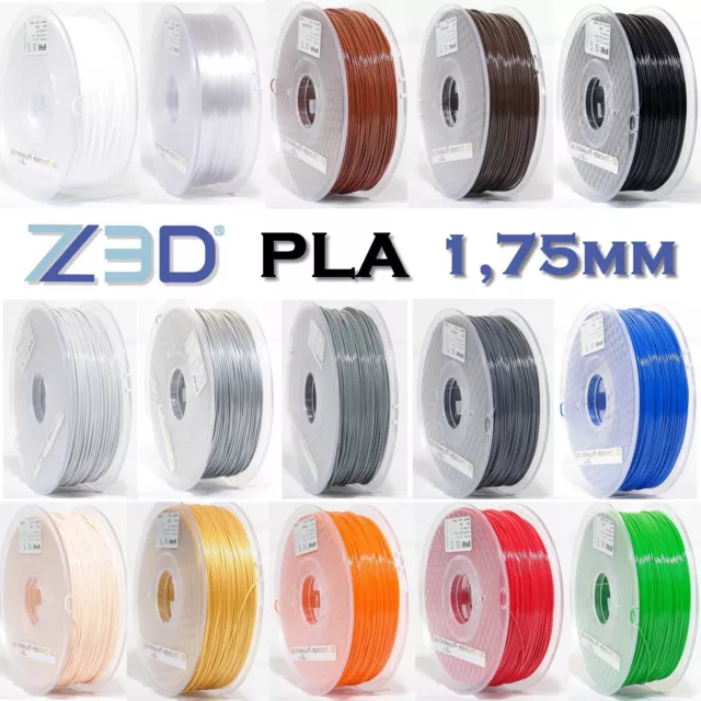 Z3D PLA Material 3D Drucker Printer Filament 1,75mm Auswahl von Farbe & Gewicht