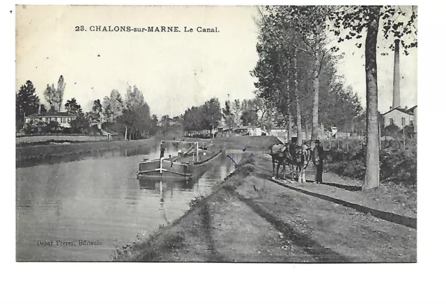 51  Chalons Sur Marne  Le Canal  Peniche