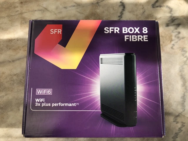 Modem Routeur SFR BOX 8 Fibre - Modèle ALGP2-ALB-r4, 4 Ports LAN, Occasion Très Bon état