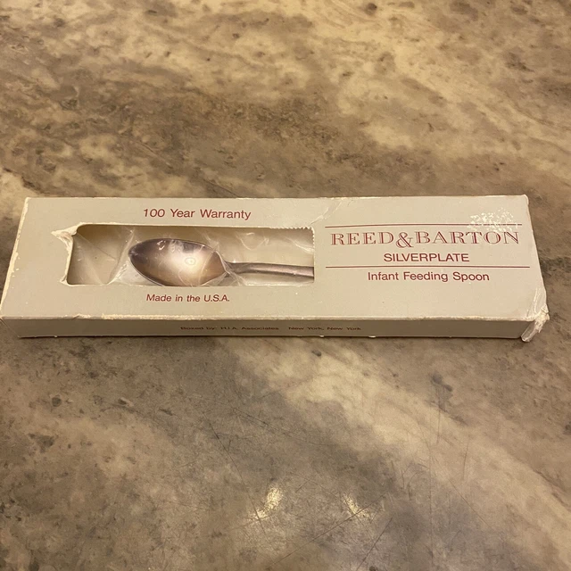 Vintage Reed Barton Silverplate Baby Spoon Infant Feeding Shower Gift marked NOS