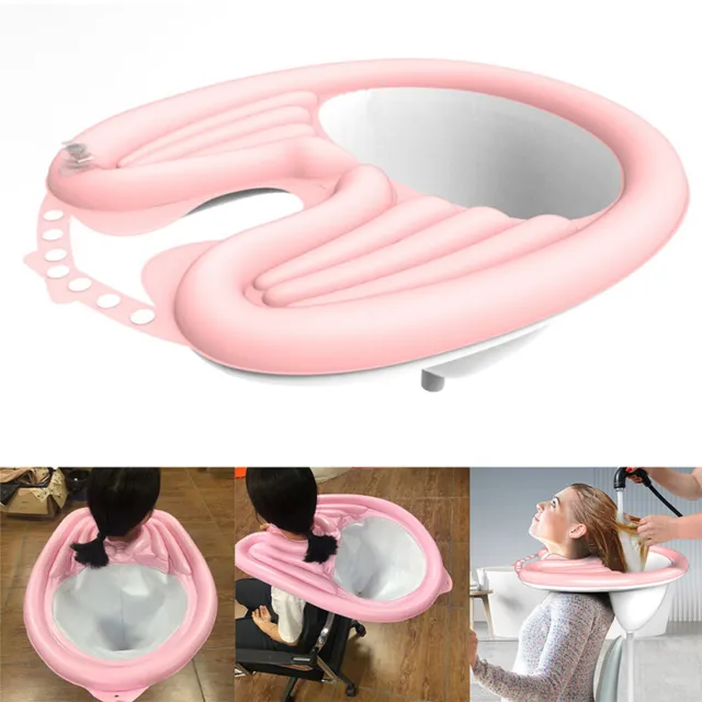 Portable Inflatable Hair Washing Tray Rinse Basin for Home & in Bed Shampoo BoDH