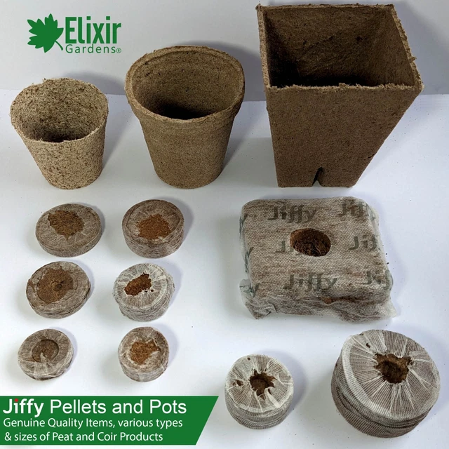 JIFFY PEAT PELLETS/POTS Organic Seed/Flower Biodegradable Propagation £