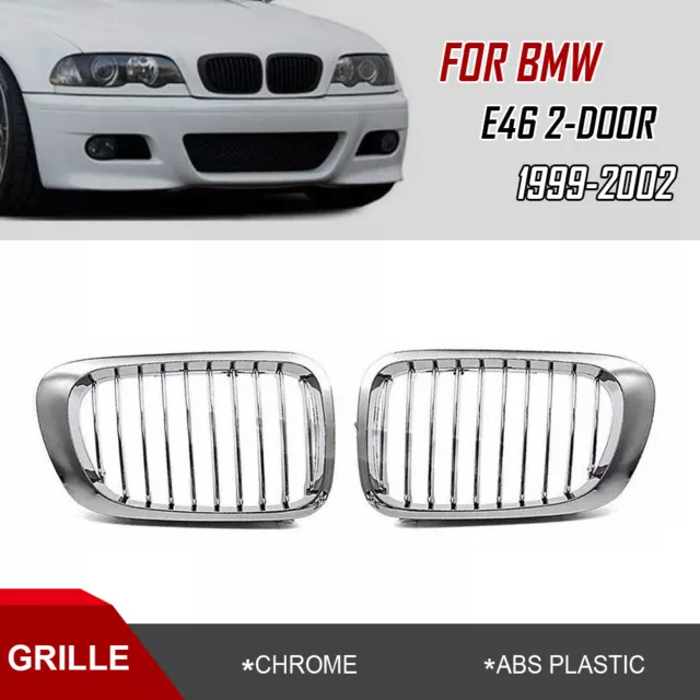 SET CALANDRE CHROME - GRILLE BMW E46 (01-05) BERLINE - TOURING - PHASE 2