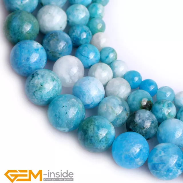 Natural Blue Hemimorphite Gemstone Round Loose Beads Strand 15" Bulk 6mm-12mm