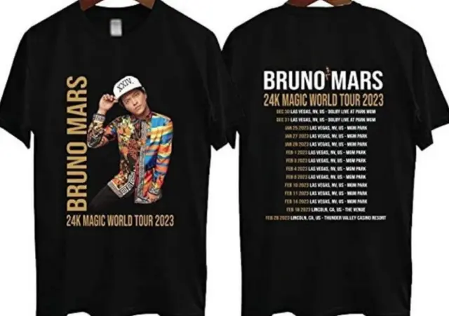 Bruno Mars World Tour 2023 Merch, Bruno Mars , Las Vegas T-Shirt