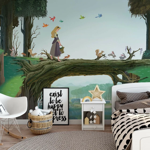 3.7x2.5m Infantil Dormitorio Papel Pintado Mural Disney Cenicienta Habitación