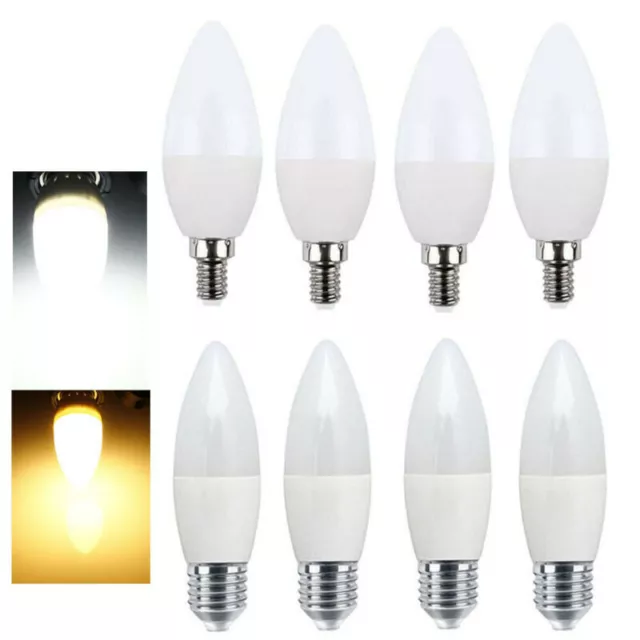 6er E14 E27 LED Kerze Leuchtmittel Kerzenlampe 3W warmweiß kaltweiß Lampe