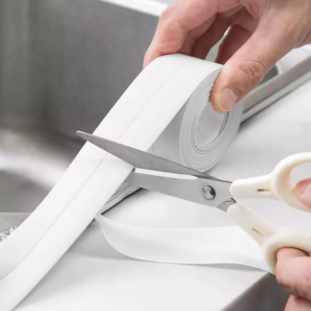 3.2m Sink Waterproof Sticker Anti-mold Bath Gap Self-adhesive Tape (White) FR 3