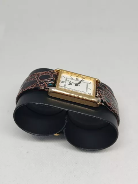 VINTAGE LIP TANK Gold Quartz Leather Strap Watch £87.08 - PicClick UK