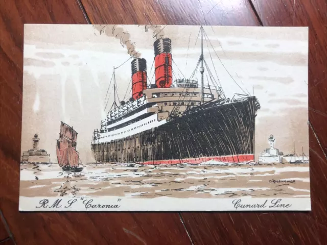 Cunard line RMS Caronia vintage postcard unposted