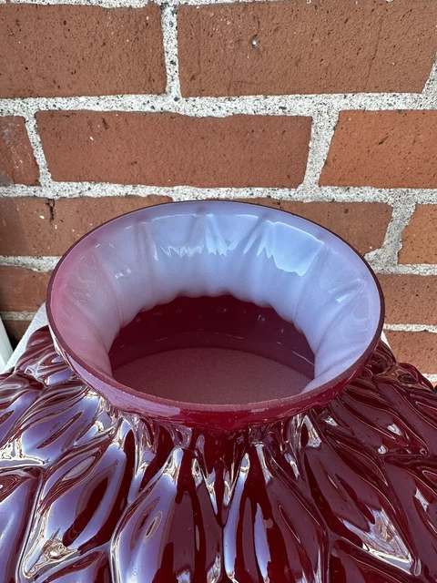 Aladdin Artichoke Ox Blood Cased Glass Oil Lamp Shade For 10in. Shade holder 9