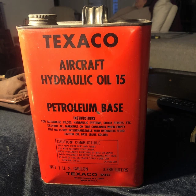 VINTAGE EMPTY TEXACO Aircraft 1 Gal Oil Can Tin Plane Airplane