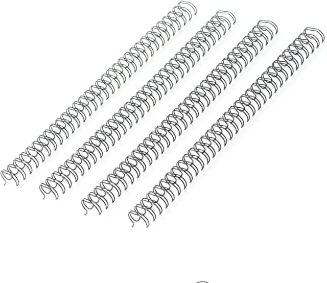 1/2 Inch Twin Loop Wire Binding Spines 100 Sheet Capacity 100 Pack 3:1 Pitch New
