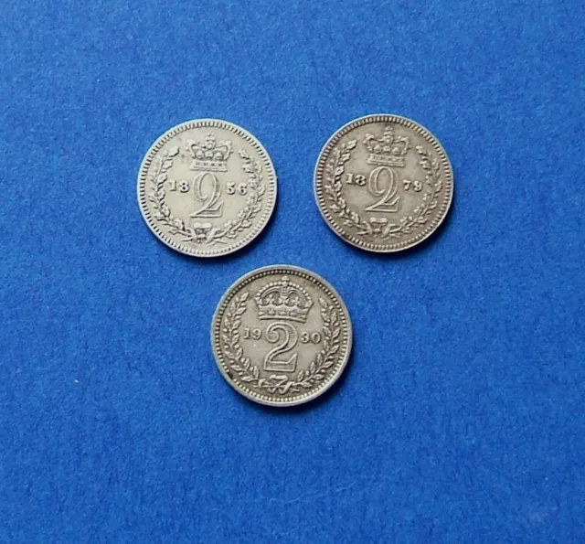 Small Group of Maundy Two pence's: Victoria & George V: 1856, 1879 & 1930