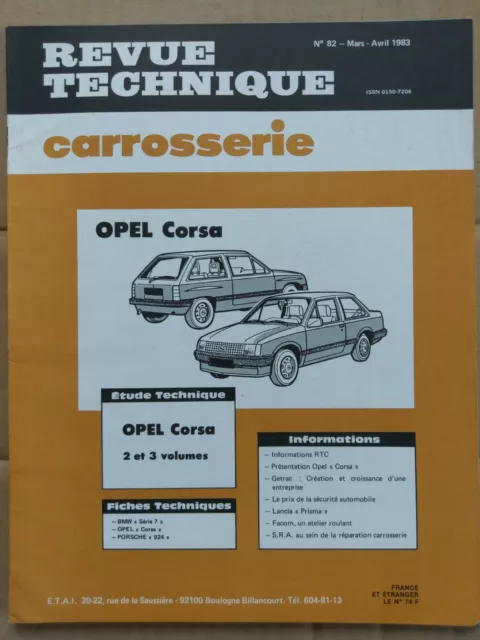 Revue Technique Carrosserie OPEL Corsa LZ et LZL ; LZ H et LZL H