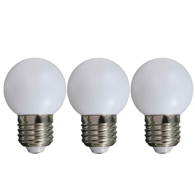 3 Piece E27 1W LED Golf Ball Light Bulb Holiday Globe Lamp 220V, Warm White