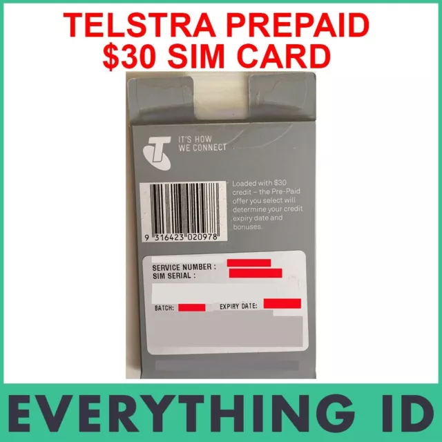 New Telstra Prepaid $30 Starter Kit 3G 4G Mobile Standard, Micro & Nano Sim Card