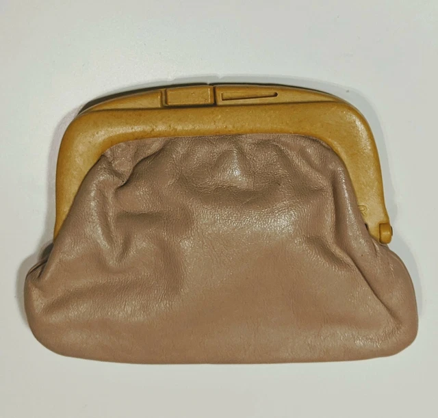 Vintage Liberty House Hawaii Small Pink Leather Clutch / Coin Purse