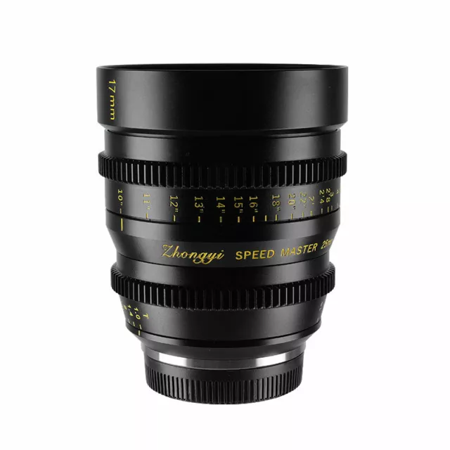 Lente Zhongyi Cine 17 mm T1.0 para Micro 4/3 BMPCC MFT G3 GH3 GH4 OM-D E-M5 E-M10